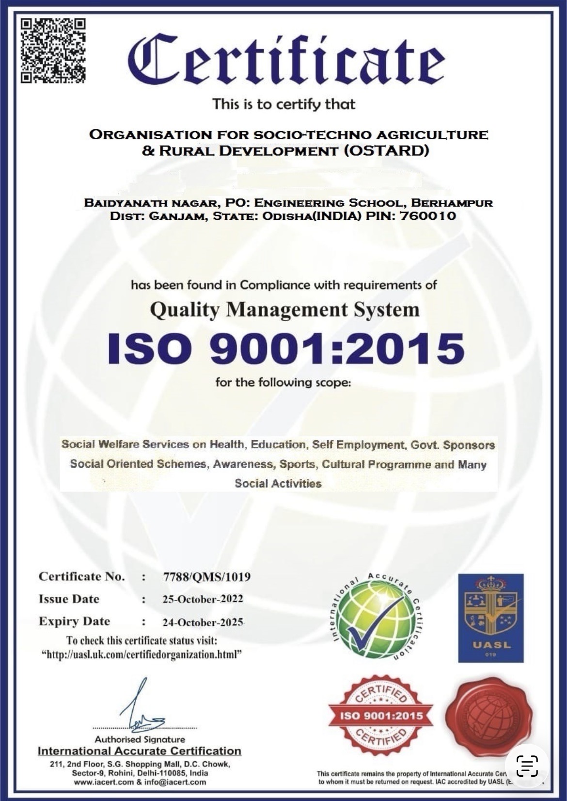 ISO Certificate